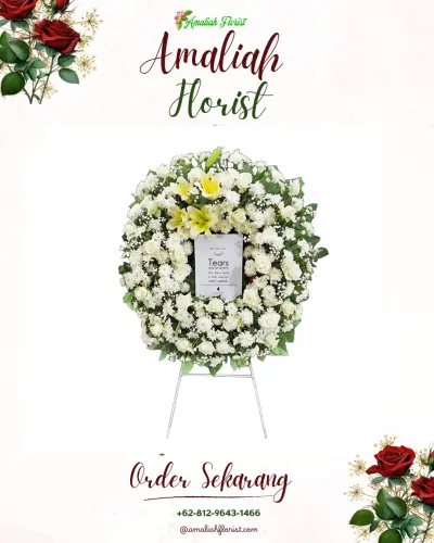 Krans Bunga Duka Cita di Uwung Jaya
