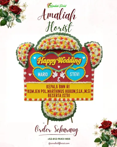 Karangan Papan Bunga Pernikahan di Uwung Jaya